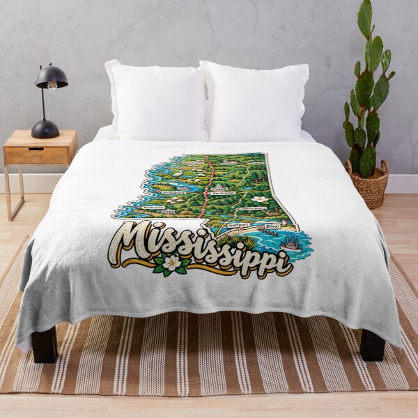 Item preview, Hand Drawn Mississippi Travel Souvenir Landmark Gift designed and sold by MichaeIRellov.