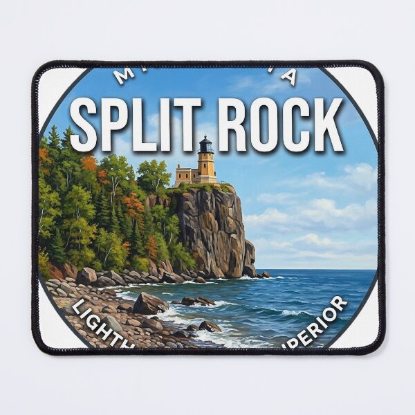 Item preview, Split Rock Lighthouse Minnesota Summer Shore Round Badge Sticker designed and sold by DetourDgn.