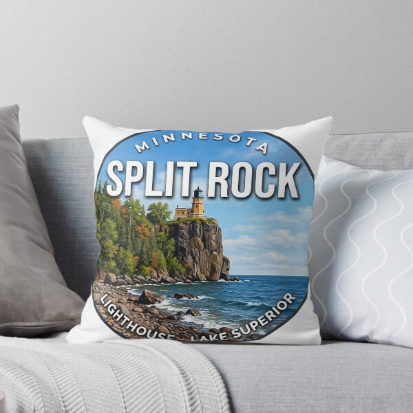 Item preview, Split Rock Lighthouse Minnesota Summer Shore Round Badge Sticker designed and sold by DetourDgn.