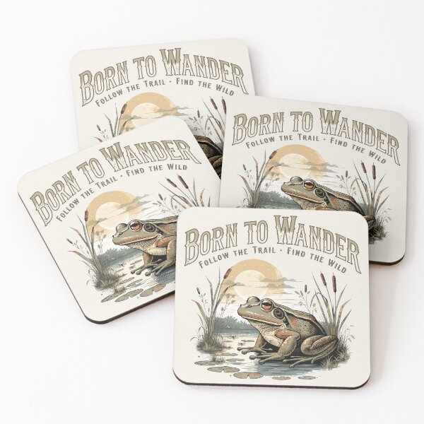 Item preview, Born To Wander - Frog Nature & Adventure Vintage Art designed and sold by Driesman.