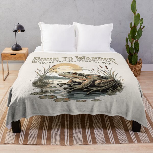 Item preview, Born To Wander - Frog Nature & Adventure Vintage Art designed and sold by Driesman.