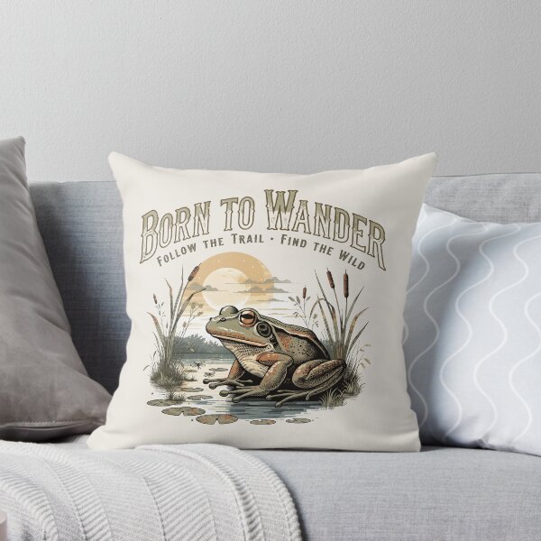 Item preview, Born To Wander - Frog Nature & Adventure Vintage Art designed and sold by Driesman.