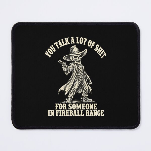 Item preview, In Fireball Range Western Cowboy Skeleton TTRPG Gaming Humor designed and sold by Maureendz.