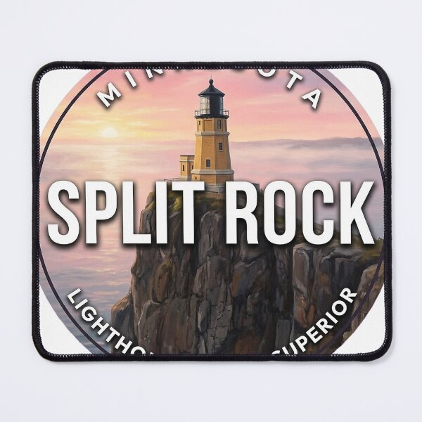 Item preview, Split Rock Lighthouse Minnesota Sunrise Cliff Round Badge Sticker designed and sold by DetourDgn.