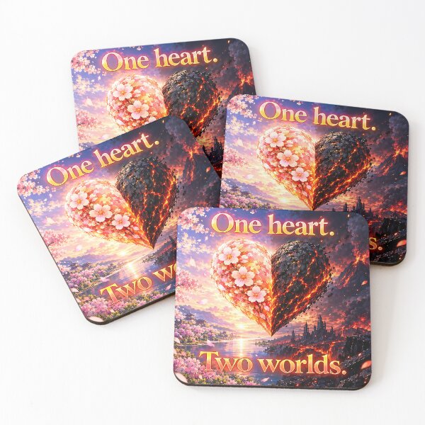 Item preview, One heart. Two worlds.(Anime Ver.) designed and sold by MaxDreamsArt.