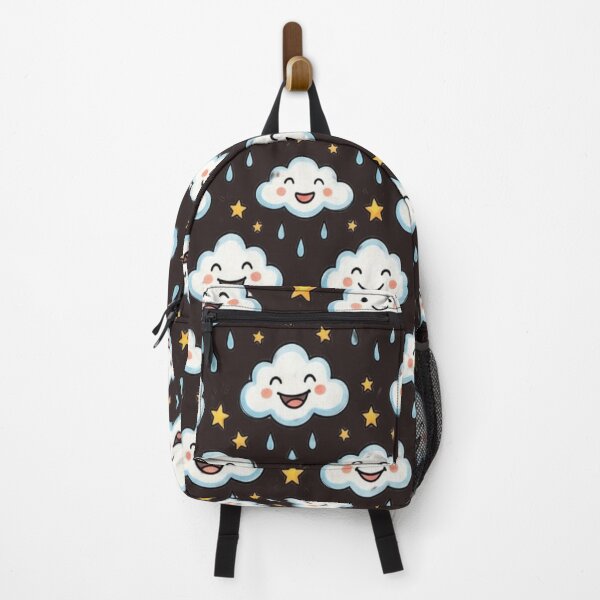Item preview, Cute Kawaii Smiling Clouds, Raindrops & Stars Pattern designed and sold by Mellowmint-art.