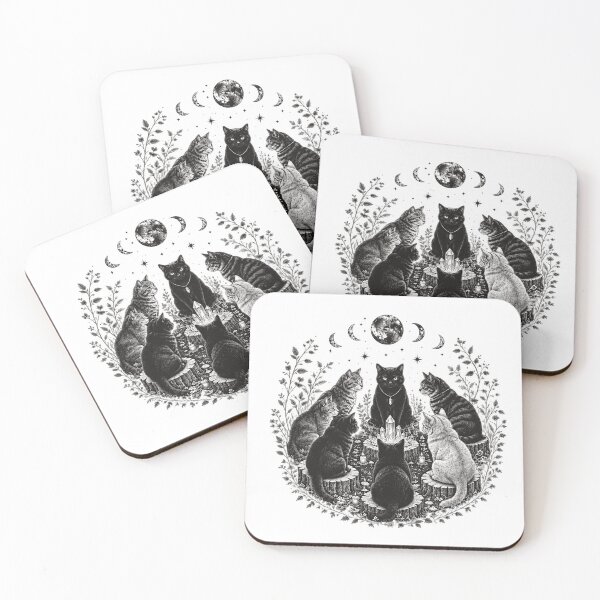 Item preview, Mystical Black Cat Coven Under Full Moon designed and sold by GenioFin.