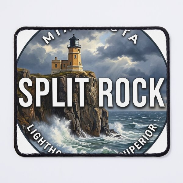 Item preview, Split Rock Lighthouse Minnesota Storm Waves Round Badge Sticker designed and sold by DetourDgn.