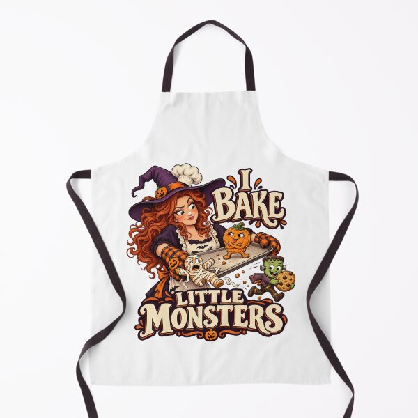 Item preview, Funny Halloween Witch Mummy Baking Apron – I Bake Little Monsters Cookies designed and sold by SnoyTextil.