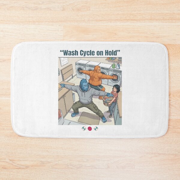 Item preview, Wash Cycle on Hold - Funny Bigfoot Laundry Yoga Cartoon designed and sold by Whimsy Trail Co.