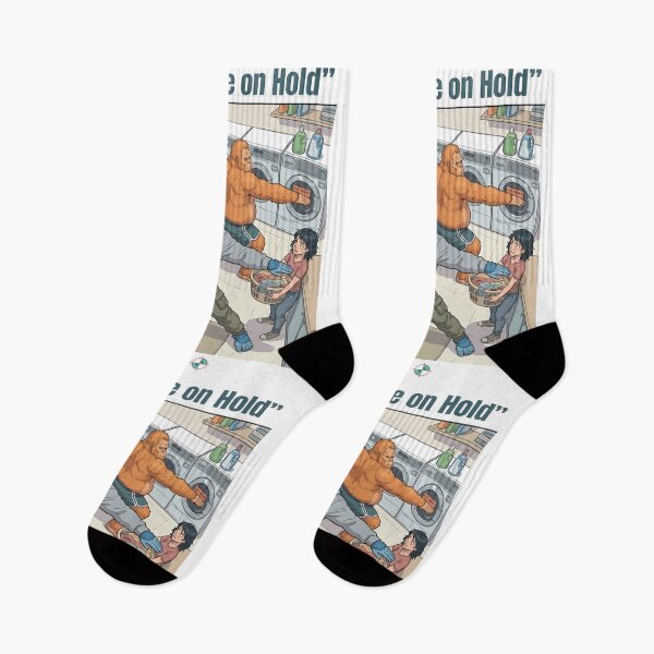 Item preview, Wash Cycle on Hold - Funny Bigfoot Laundry Yoga Cartoon designed and sold by Whimsy Trail Co.