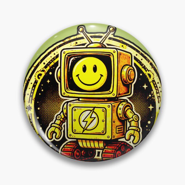 Item preview, Happy Retro Robot - Retro Bot Vintage Technology and Rave Smile designed and sold by AstronautMerch.