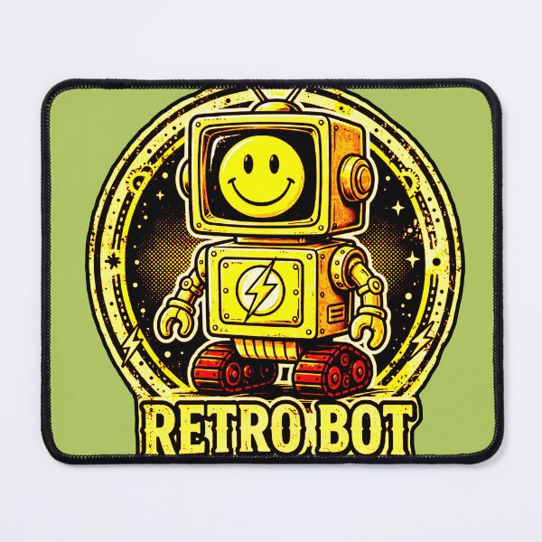 Item preview, Happy Retro Robot - Retro Bot Vintage Technology and Rave Smile designed and sold by AstronautMerch.