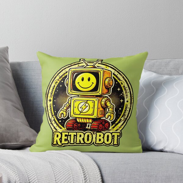Item preview, Happy Retro Robot - Retro Bot Vintage Technology and Rave Smile designed and sold by AstronautMerch.