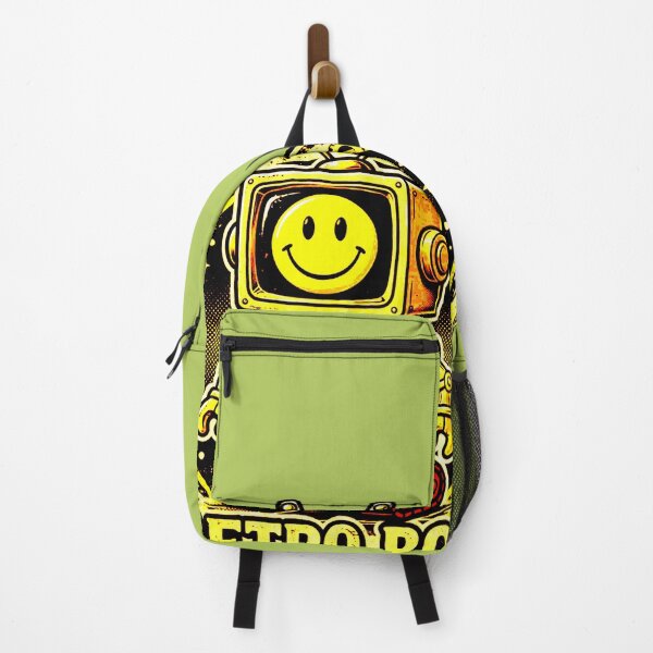 Item preview, Happy Retro Robot - Retro Bot Vintage Technology and Rave Smile designed and sold by AstronautMerch.