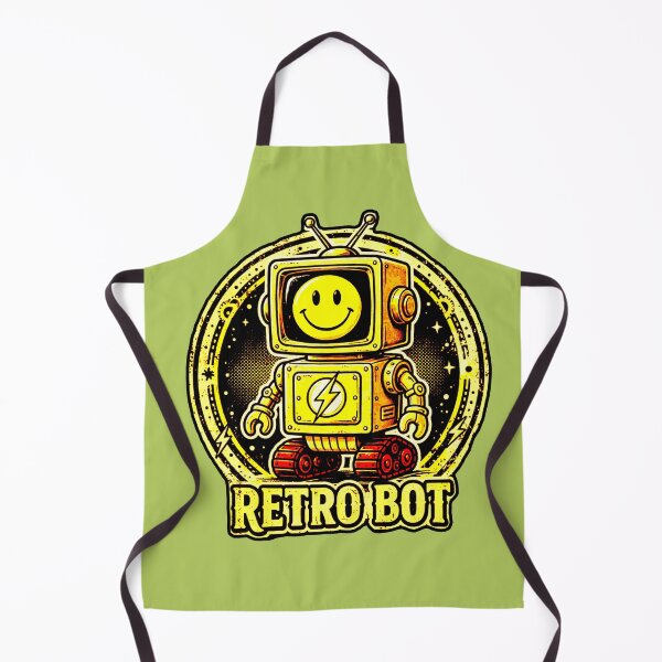 Item preview, Happy Retro Robot - Retro Bot Vintage Technology and Rave Smile designed and sold by AstronautMerch.