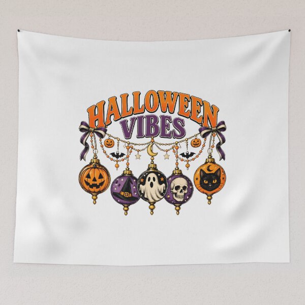 Item preview, Halloween Vibes Retro Ornaments Graphic designed and sold by OlyvieArt.