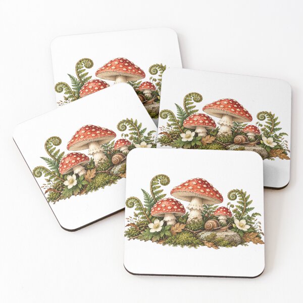 Item preview, Forest Floor Mushrooms Fern Woodland Witch Art designed and sold by DreamelleStudio.