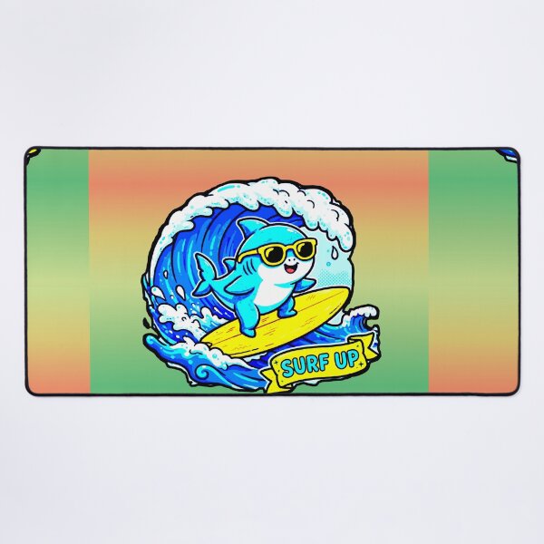 Item preview, Kawaii Surfing Shark - Surf Up Summer Beach Fun designed and sold by AstronautMerch.