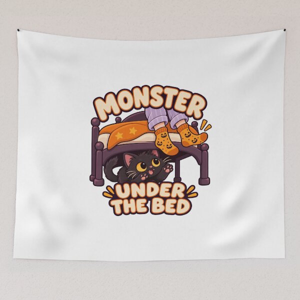 Item preview, Funny Monster Under The Bed Cat designed and sold by UvooArt.