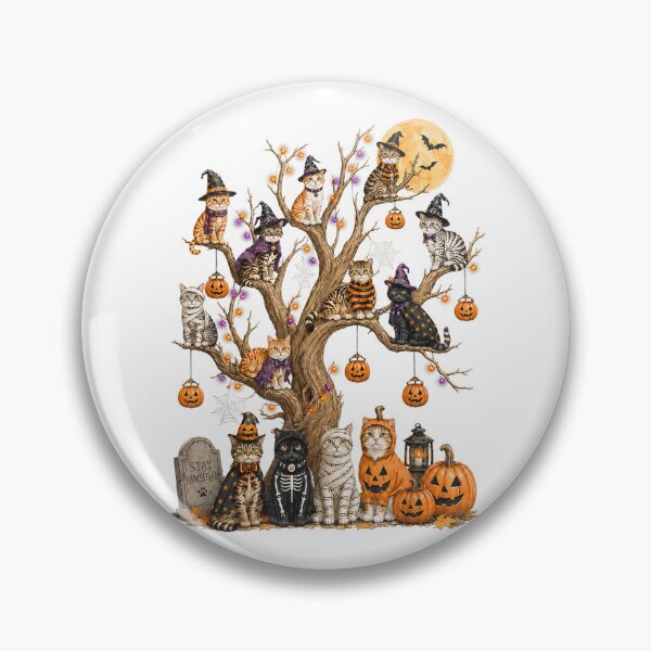 Item preview, Spooky Halloween Cats On The Tree Funny Cat Lover designed and sold by TiaraHans.