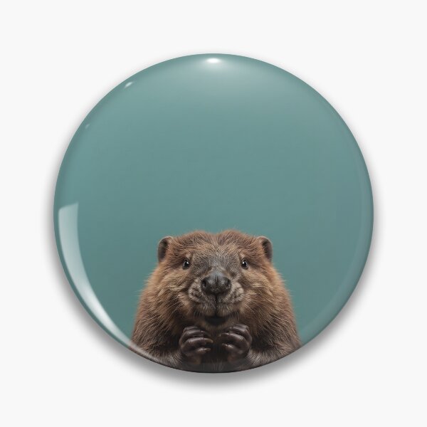 Item preview, Cute Curious Beaver Portrait Whimsical Animal Art Pastel Teal Background designed and sold by LexaArtworks.