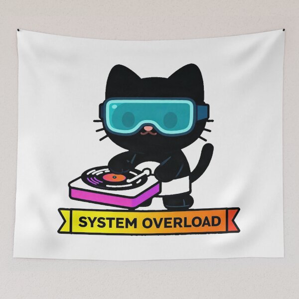 Item preview, Cyberpunk Gamer Black Cat DJ designed and sold by Arc2020.