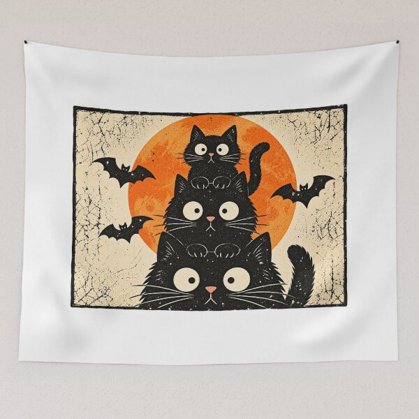 Item preview, Stacked Black Cats Halloween designed and sold by TiaraHans.