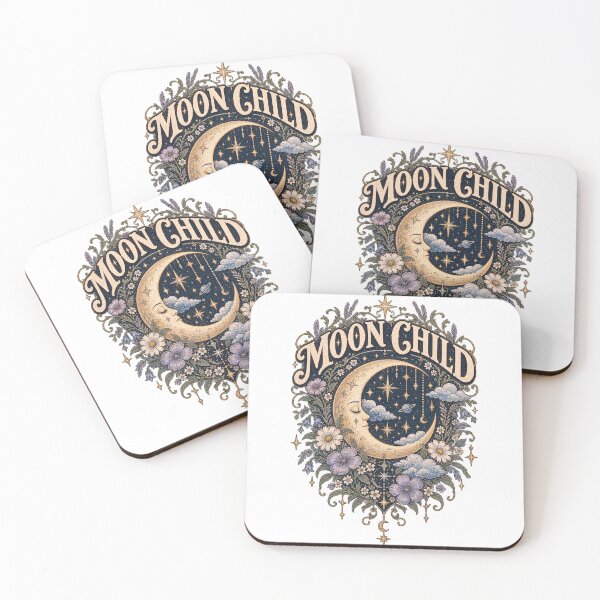 Item preview, Moon Child Celestial Crescent Moon Vintage Floral Art designed and sold by EssentialsWear.