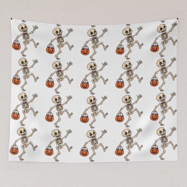 Item preview, Retro Dancing Skeleton Trick Or Treat designed and sold by UvooArt.