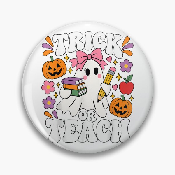 Item preview, Trick or Teach Retro Ghost Groovy Halloween Teacher Funny designed and sold by TiaraHans.