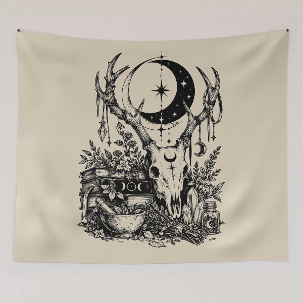 Item preview, Moonlit Stag Skull designed and sold by bapupa.