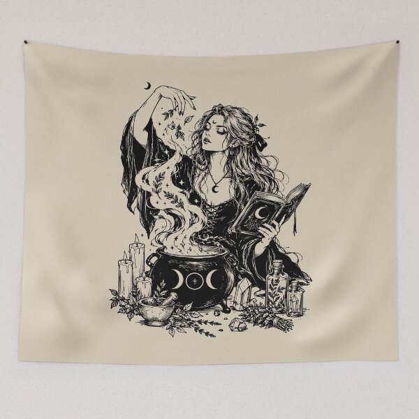 Item preview, Mystical Witch and Moonlit Cauldron designed and sold by bapupa.