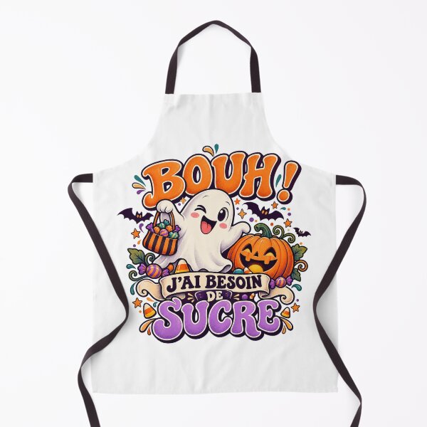 Aperçu de l'œuvre Bouh ! J'ai besoin de sucre – Fantôme gourmand Halloween humour créée et vendue par Gino64.
