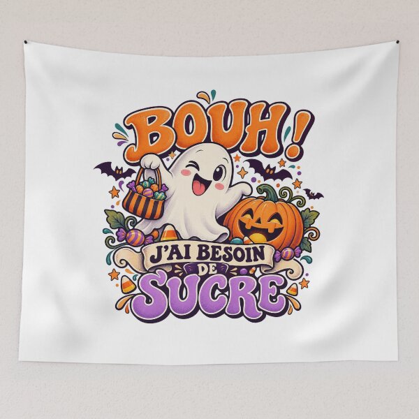 Item preview, Boo I Need Sugar – Funny French Halloween Ghost Design designed and sold by Gino64.