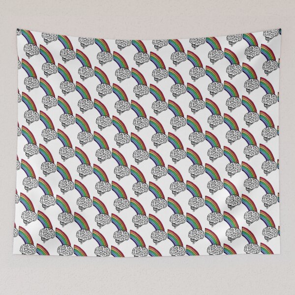 Item preview, Psychedelic Rainbow Brain Tattoo Design designed and sold by arishatz.