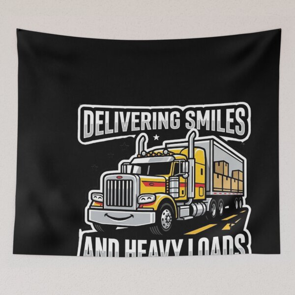 Item preview, Delivering Smiles and Heavy Loads Trucker designed and sold by YASSINE HZ.
