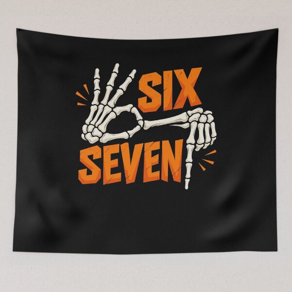 Item preview, Six Seven Skeleton Hand Sign Funny Halloween Design designed and sold by stmpdwrld.