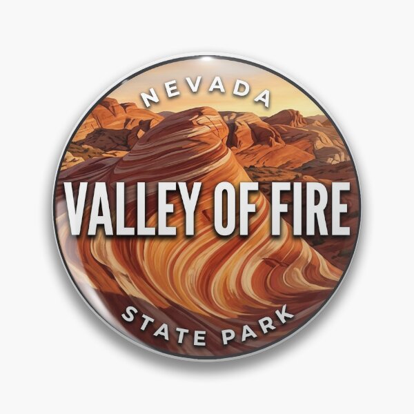 Item preview, Valley of Fire State Park Nevada Fire Wave Round Badge Sticker designed and sold by DetourDgn.