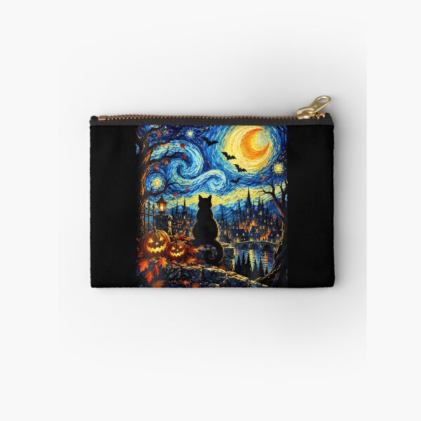 Item preview, Starry Night Halloween Cat Art designed and sold by Chromatic-Cubes.
