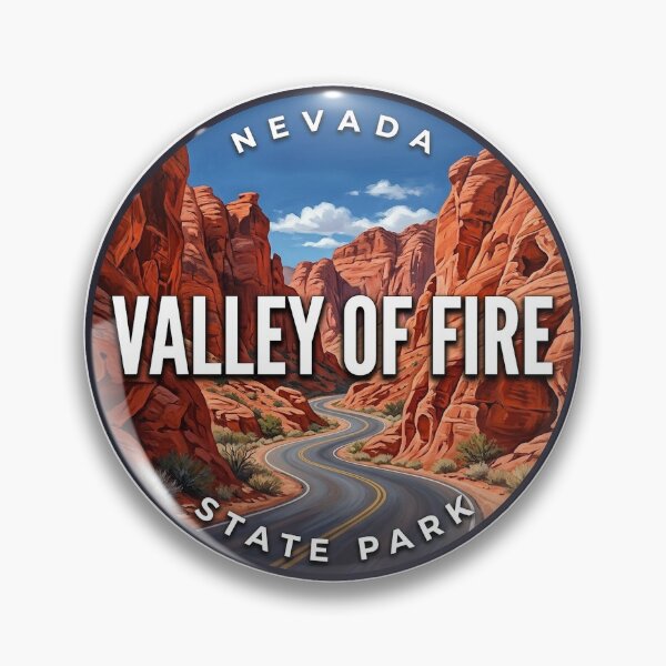 Item preview, Valley of Fire State Park Nevada Scenic Road Round Badge Sticker designed and sold by DetourDgn.