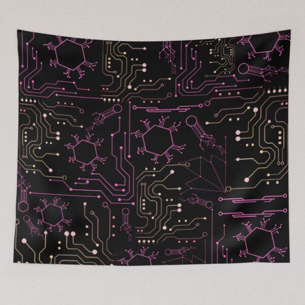 Item preview, Girly cute pink Circuit Board Tech Pattern designed and sold by DesignYourWaystore.