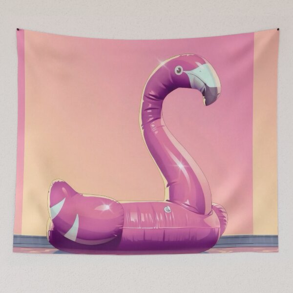Item preview, Inflatable Pink Flamingo Pool Float Vector Art - Ultimate Summer Chill designed and sold by Billy Morfo™.