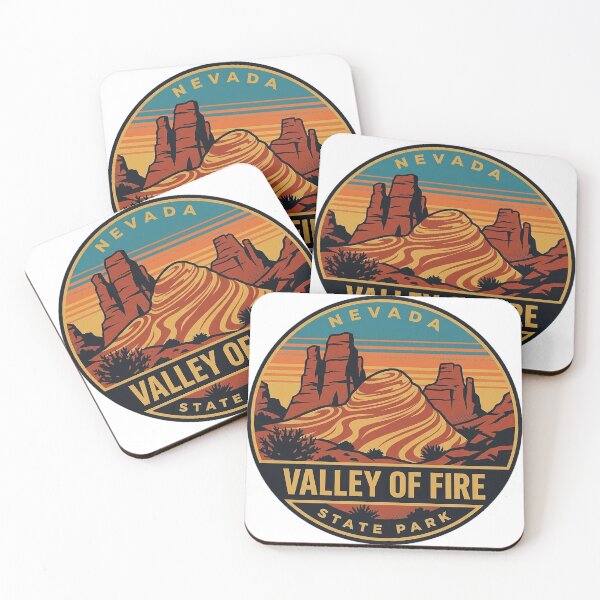Item preview, Valley of Fire State Park Nevada Retro Sunset Vintage Badge Sticker designed and sold by DetourDgn.