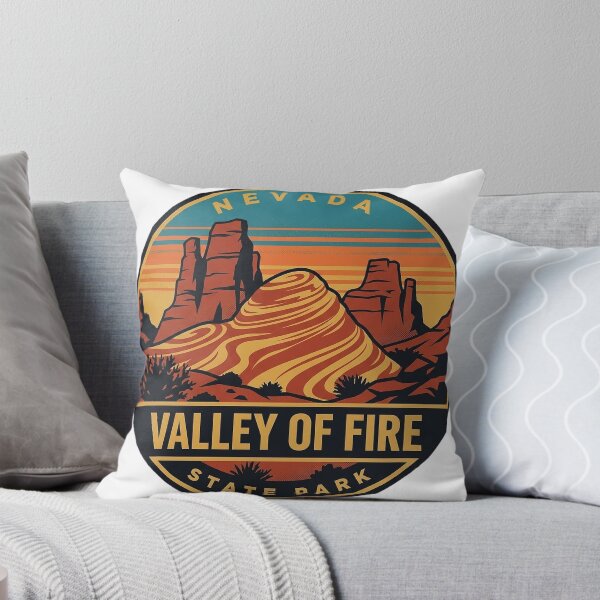 Item preview, Valley of Fire State Park Nevada Retro Sunset Vintage Badge Sticker designed and sold by DetourDgn.