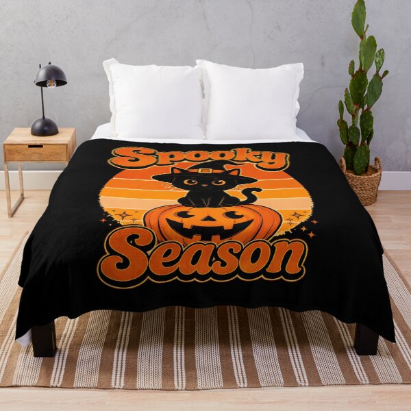 Item preview, Retro Spooky Season Witch Cat Jack O Lantern designed and sold by OlyvieArt.