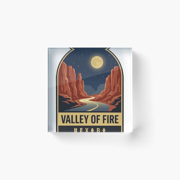 Item preview, Valley of Fire State Park Nevada Desert Night Vintage Badge Sticker designed and sold by DetourDgn.