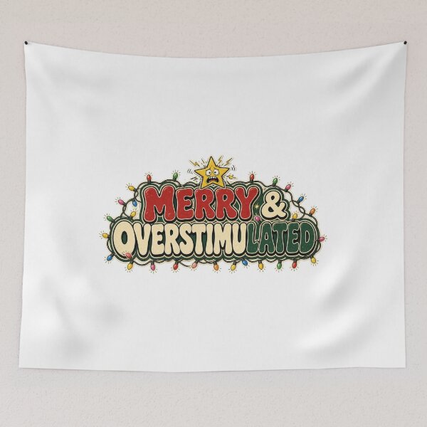 Item preview, Merry and Overstimulated - Funny Retro Christmas designed and sold by DuncanDavidKing.