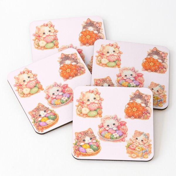 Item preview, korea lucky food series kitty sticker designed and sold by sara747.