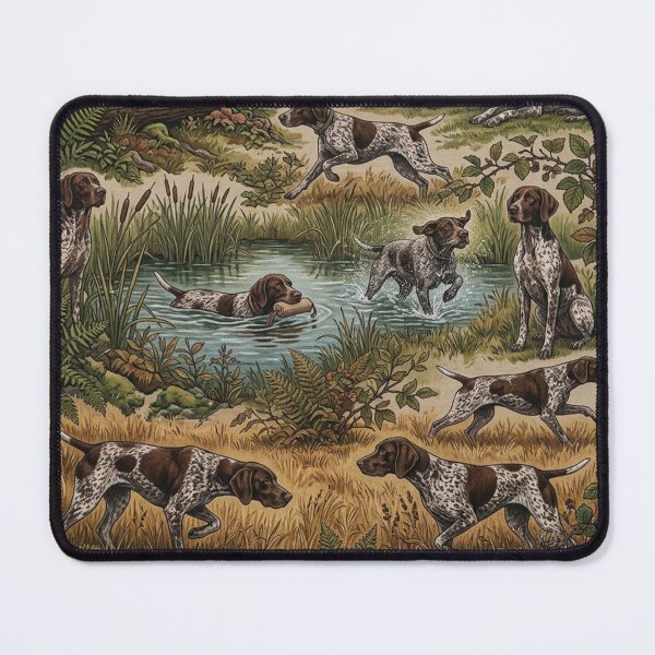 Item preview, German Shorthaired Pointer Countryside Hunting Pattern designed and sold by TammyHunterArt.